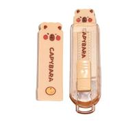 Capybara Retractable Pencil Eraser for Kids, Erasers for Drawing, PVC, ABS School Supplies Rubber Set for Students and Teachers, Fun Design, Easy to Use, Perfect for Classroom and Learning, 9x2.5cm