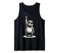 Capybara Retro Rock On Rock and Roll Funny Capybara Camiseta sin Mangas