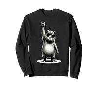 Capybara Retro Rock On Rock and Roll Funny Capybara Sudadera