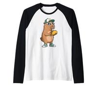 Capybara Rodents Kids Eating Taco Funny Capybaras Camiseta Manga Raglan