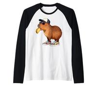 Capybara Rodents Kids Eating Taco Funny Capybaras Camiseta Manga Raglan