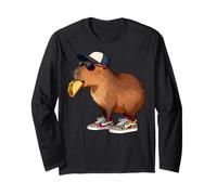 Capybara Rodents Kids Eating Taco Funny Capybaras Manga Larga
