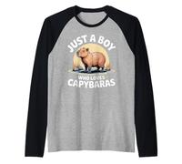 Capybara Rodents Kids Just A Boy Who Loves Capybaras Camiseta Manga Raglan