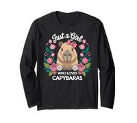 Capybara Rodents Kids Just A Girl Who Loves Capybaras Manga Larga