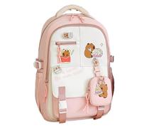 Capybara Rucksack - Stilvoller Großer Für Studenten & Damen | Vielseitiger Freizeit Im Preppy Style | 45 cm Nylon Mit Großem Fassungsvermögen, Verstellbare Schultergurte, Ideal Für Schule, Reisen, S