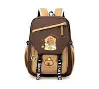Capybara School Bag, Capybara Backpack Children Cartoon Schoolbag Adjustable Straps, School Backpack for Boys and Girls, Kawaii Design for School & Leisure (H)