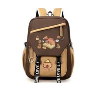 Capybara School Bag, Capybara Backpack Children Cartoon Schoolbag Adjustable Straps, School Backpack for Boys and Girls, Kawaii Design for School & Leisure (E)