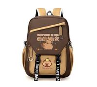 Capybara School Bag, Capybara Backpack Children Cartoon Schoolbag Adjustable Straps, School Backpack for Boys and Girls, Kawaii Design for School & Leisure (F)