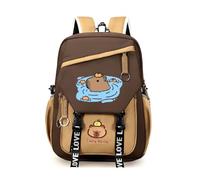 Capybara School Bag, Capybara Backpack Children Cartoon Schoolbag Adjustable Straps, School Backpack for Boys and Girls, Kawaii Design for School & Leisure (D)