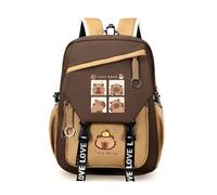 Capybara School Bag, Capybara Backpack Children Cartoon Schoolbag Adjustable Straps, School Backpack for Boys and Girls, Kawaii Design for School & Leisure (G)