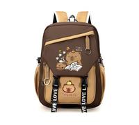 Capybara School Bag, Capybara Backpack Children Cartoon Schoolbag Adjustable Straps, School Backpack for Boys and Girls, Kawaii Design for School & Leisure (C)