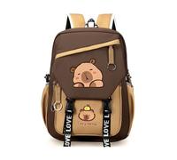 Capybara School Bag, Capybara Backpack Children Cartoon Schoolbag Adjustable Straps, School Backpack for Boys and Girls, Kawaii Design for School & Leisure (B)