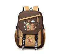 Capybara School Bag, Capybara Backpack Children Cartoon Schoolbag Adjustable Straps, School Backpack for Boys and Girls, Kawaii Design for School & Leisure (A)