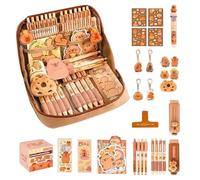 Capybara School Supplies, Capybara Notebook, Canvas Pencil Case, 12 Compartments, Wide-Opening Bag, Cute Pouch for Kids Girls Office, Wide-Opening, 9.84x7.09