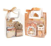 Capybara School Supplies Set Cute - Cartoon Writing Tools, Adorable Animal Study Kit, Student Classroom Essentials | Kawaii Capybara Pencil Sticky Note Notepad Learning Accessories