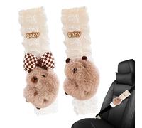 Capybara Seat Belt Cover Pad - Stylish 2X Capybara Soft Comfortable Shoulder Strap Pads, Capybara Seat Belt Shoulder Pads | Auto Seatbelt Cushion Shoulder Pads Soft Plush Seat Belt Cover Pad For Kids