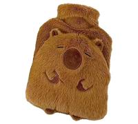 Capybara Shape Hot Water Bottle,Capybara Shape Heat Retention 1000ml Warmer,Hot Water Bed Warmer with Soft Plush Exterior and Leak-Proof Stopper,for Neck Back School Shoulder Camping Legs Travel(#A)