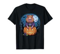 Capybara Spooky Halloween Pumpkin Full Moon Camiseta