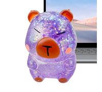 Capybara Squishy Toy - Glitter Sensory Stress Ball, Soft Fidget Squeeze for with Tactile Hand , Fun Animal Decompress Play, Ideal for Workplace Home School Travel Parties