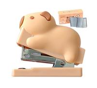 Capybara Stapler, Cute Stapler, Student Pin, Soft Grip Handle, Compact Design, Ideal for School and Workplace Use, 2.36x2.36 inches, Pink Color, 1 Set with Stitcher