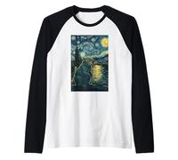 Capybara Starry Night Shirt - Camiseta de Arte Animal Estilo Van Gogh Camiseta Manga Raglan