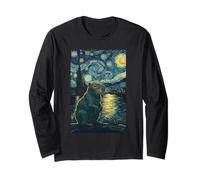 Capybara Starry Night Shirt - Camiseta de Arte Animal Estilo Van Gogh Manga Larga
