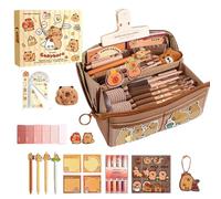 Capybara Stationery Set, Large Pencil Case, Cute Pen Organizer, Pencil Case Bag, Capybara Stationery Set With Large Capacity Pencil Case, Pens, Stickers, And Clips For Kids School Supplies, Set de,