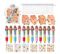 Capybara Stationery Set School Supplies Kit With Bag Pens Sticky Notes Stickers For Kids Students Teens Boys Girls Home College Study Writing Organization Cute Desk Accessories Set