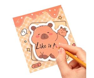 Capybara Sticky Notes, Aesthetic Planner Adhesive Pads, 30 hojas Memo Decals, Cute Stationery Sorprise, Ideal para Desk, Wall, Work, School, Kids, Girls, Party, Birthday, Graduation