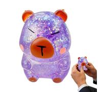 Capybara Stress Toy - Glitter Sensory Squeeze Fidget | Cute Animal Squishy for Kids, Teens, Adults, Students, Office Workers, Classroom, School Desk, Party Favors, Anxieties Relief, Desk Toy