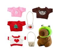 Capybara Stuffed Animal Clothes, Cute Dress-Up Plush Doll, Soft Huggable Toy with Outfit Accessories Adorable Animal Plushied for Girls, Children, Bedroom Decor, Gifting, Playtime Use