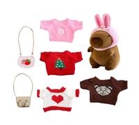 Capybara Stuffed Animal Clothes, Cute Dress-Up Plush Doll, Soft Huggable Toy with Outfit Accessories Adorable Animal Plushied for Girls, Children, Bedroom Decor, Gifting, Playtime Use