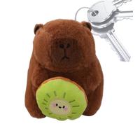 Capybara Stuffed Animal Keychain - Cute Fruit-Holding Plush Pendant For Backpacks And Tote Bags | Kawaii Soft Toy Charm For Kids And Adults | Aesthetic Gift Accessory F́or School Bags Ánd Keys