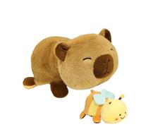 Capybara Stuffed, Huggable Plush Bee Throw Pillow, Soft Sleeping Companion, Cute Stuffed Animal Doll for Kids, Teens, Girls, Boys, Men, Adults, Cozy Toy, Brown and Yellow
