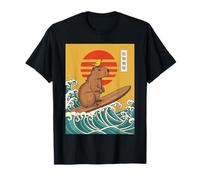 Capybara Surfing Japonés Gran Ola Kanagawa Ukiyo-e Camiseta