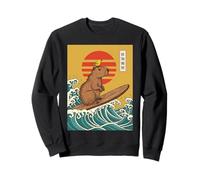 Capybara Surfing Japonés Gran Ola Kanagawa Ukiyo-e Sudadera