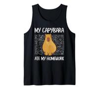 Capybara Tarea Broma Divertido Estudiante Escuela Animal Cita Camiseta sin Mangas