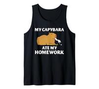 Capybara Tarea Broma Divertido Estudiante Escuela Animal Cita Camiseta sin Mangas