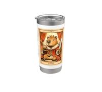 Capybara Tarot Card Justicia Abogado Abogado Juez Ley Capy Vaso térmico de acero inoxidable de doble pared