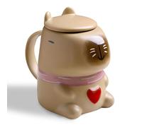 Capybara Taza de café 3D de cerdo de agua, tazas dulces, regalos de Capybara, dulce taza con tapa, regalo de cumpleaños y Navidad para niño, niña, hijo, hija, niño, 450 ml