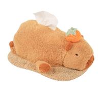 Capybara Tissue Box, Plush Tissue Dispenser Holder, Soft Decorative Organizer, Cute Animal Design for Vehicle Interior, Dashboard, Travel, Workplace, Home, Fun Car Accessories, Brown