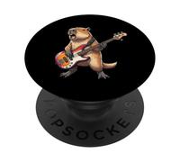 Capybara tocando guitarra rock para niños, hombres, mujeres, niños PopSockets PopGrip Adhesivo