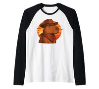 Capybara Vaquero Zen y Salvaje del Desierto Camiseta Manga Raglan