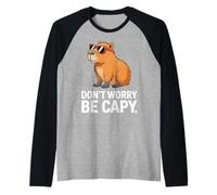 Capybara Vintage Retro Style Awesome Don't Worry, Be Capy Camiseta Manga Raglan