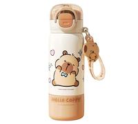 Capybara Water Bottle - Straw Lid Rust Proof Stainless Steel Mug | Adorable Travel Mug - for School Travel Indoor Outdoor Home Family Adults Kids Students
