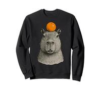 Capybara With Mandarin On The Head Sudadera