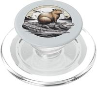Capybara zen en cocodrilo - Regalo de animales exóticos divertido PopSockets PopGrip para MagSafe