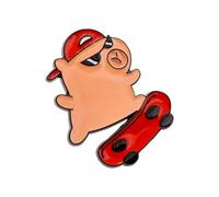 Capybaras - Broche de animales juguetones, ramillete, ropa casual, joyería adecuada para combinar con un aspecto moderno de dibujos animados de metal, talla única, como se describe