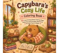 Capybara's Cozy Life: 50 Cute & Easy Coloring Pages Featuring Cozy Everyday Adventures for Kids, Teens & Adults