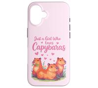 Capybaras Kawaii para niñas y fanáticos de los Animales Carcasa para iPhone 16